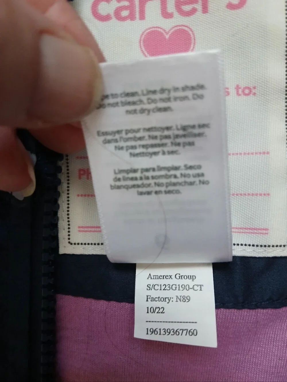 Carter's Toddler Heart Color Changing Rain Jacket.